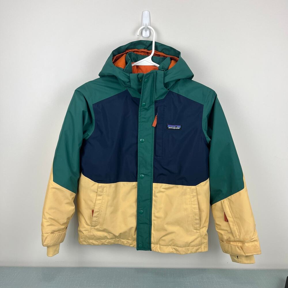 Patagonia Kids' Powder Town Ski Snow Jacket Kids Conifer Green Small 7-8